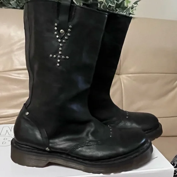 COPY - Dr Marten's Vintage RARE Boots Women's Alexia Mid Calf Black Leather - Picture 2 of 11